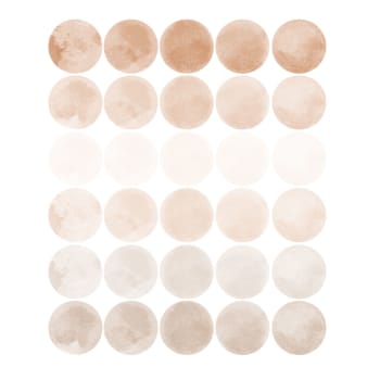 Circles3 - Stickers mureaux en vinyle rondes aquarelle marron et beige