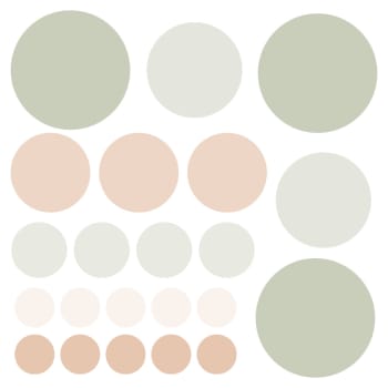 Circles1 - Stickers mureaux en vinyle rondes mix vert et beige