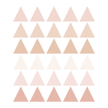 Triangles1 - Stickers muraux en vinyle triangles rose et beige