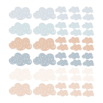 Clouds - Stickers muraux en vinyle petits nuages bleu et beige