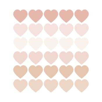 Hearts1 - Selbstklebende Vinylaufkleber mit Herzmotiv, rosa und beige