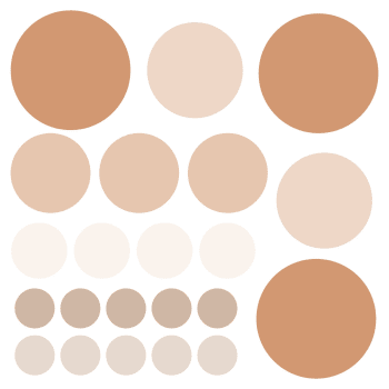 Circles1 - Stickers muraux en vinyle rondes mix marron et beige
