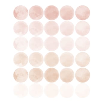 Circles3 - Stickers mureaux en vinyle rondes aquarelle rose et beige