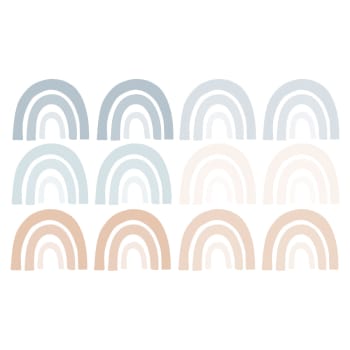 Rainbows2 - Stickers mureaux en vinyle arcs en ciel bleu et beige