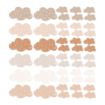 Clouds - Stickers muraux en vinyle petits nuages marron et beige