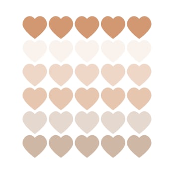 Hearts1 - Stickers mureaux en vinyle coeurs marron et beige