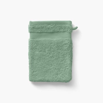 Lola 2 - Gant de toilette coton uni bouclette vert 15 x 21 cm