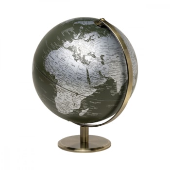 Rely+ Globe terrestre décoratif avec support Gris clair 20,3 cm