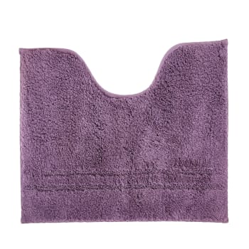 Lignus - Tapis contour wc 50x45 violet raisin en coton