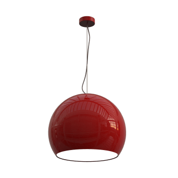 Joe - Suspension métal rouge brillant et blanc 40cm