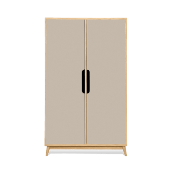 FLAK - Armario, 2 puertas y 3 estantes color roble natural beige 141x86x40