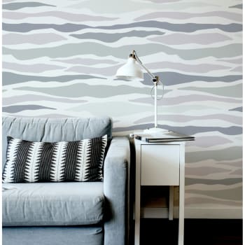 Papier peint panoramique vagues 425 x 250 cm blanc