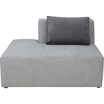 Infinity - Méridienne gauche pour canapé modulable en tissu gris