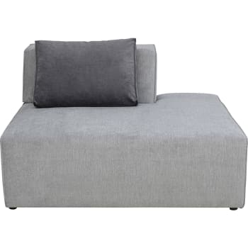 Infinity - Méridienne droite pour canapé modulable en tissu gris