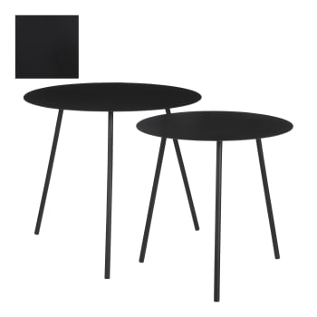 Pontus - Lot de 2 tables gigognes en métal noir