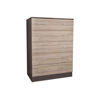 Xbro Cassettiera Con 5 Cassetti In Tessuto E Piano In Legno – Struttura In Metallo – Mobile Contenitore Per Camera Da Letto – Grigio Scuro - 4