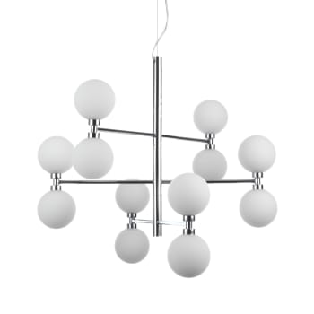 Sospensione Moderna Atena Alluminio Bianco Led Integrato 48 W Cct E Telecomano 87731420