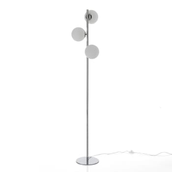 Lampada Da Terra A 3 Globi COSTWAY - Con Interruttore A Pedale, Palo In Metallo Robusto, Per Salotto E Camera