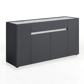 Dmora Credenza Moderna Con 2 170X40X35 cm E 3 Cassetti 170X40X35 cm Nero