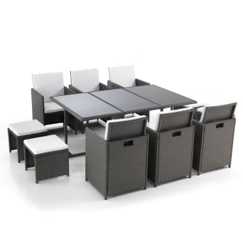 FILOS - Set tavolo e sedie esterno struttura in acciaio grigio
