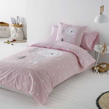 JORGE PINK - Funda Nordica Infantil algodón rosa 150x260 Cama de 90