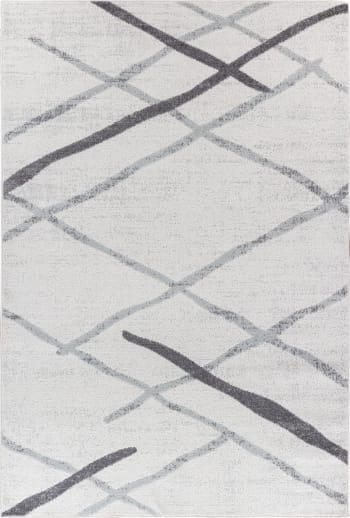 Felicia - Moderner Skandinavischer Teppich Weiß/Grau 120x170