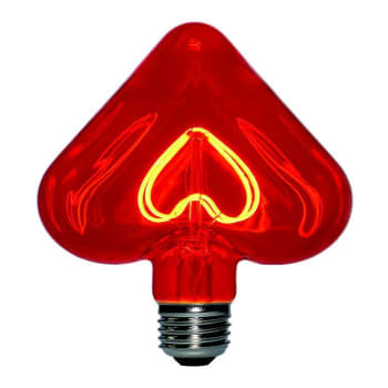 HEART BULB - Bombilla LED roja con LED en forma de corazón.