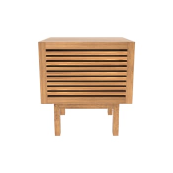 Bormes - Table de chevet en bois de teck, 1 porte