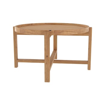 Kouma - Table basse ronde en bois de teck recyclé D70 cm
