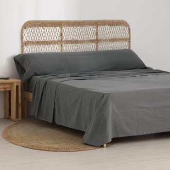 Juego de sábanas franela anthracite cama de 180 100% algodón