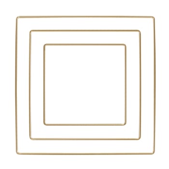 3 Anneaux en métal carré doré - 20, 25 et 30 cm