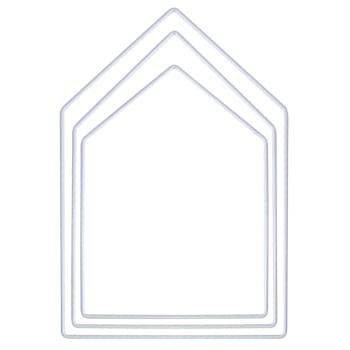 3 Anneaux en métal maison blanc - 20, 25 et 30 cm