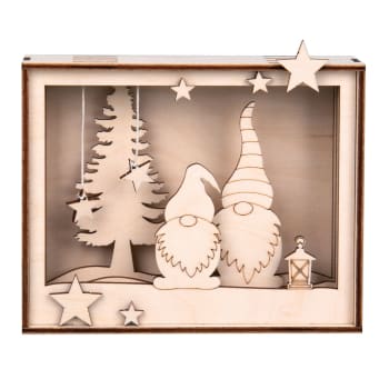 Cadre lutins du père Noël en bois à décorer