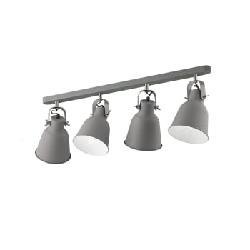Legend - Applique in metallo grigio e bianco con quattro luci orientabili