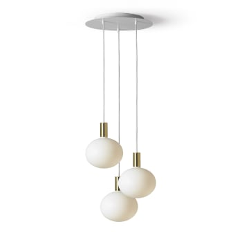 KIT ROMA - Kit lámpara colgante con 3 portalámparas E27 blanco