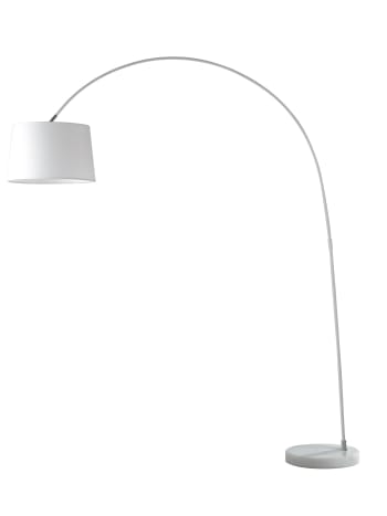 Dream - Lámpara de pie en metal blanco con base de mármol