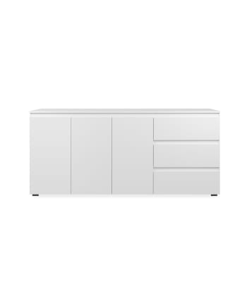 Sideboard mit 3 Türen, 3 Schubladen und 2 Regalen - L178,5 cm - weiß