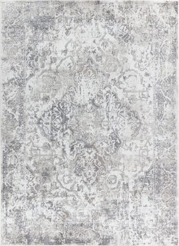 Fatima - Orientalischer Vintage Teppich Weiß/Grau 80x150