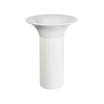 Artea - Vase colonne céramique blanc H17cm