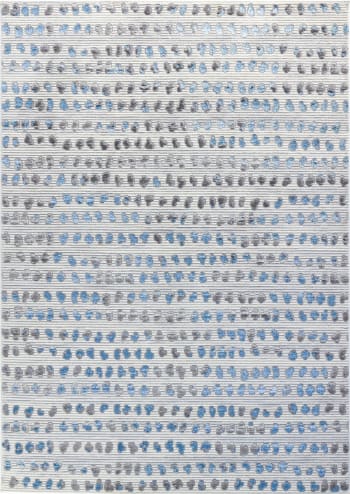 Valkiria - Skandinavischer Teppich mit Punkten Elfenbein/Blau/Grau 200x275