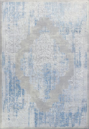 Elin - Alfombra vintage oriental marfil/azul/gris 200x275