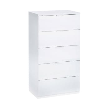 Dhvali - Commode effet bois blanc 60x40 cm