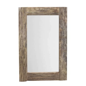 CLEET - Specchio con cornice in legno marrone
