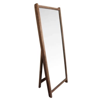 PINUS - Specchio con cornice in pino riciclato marrone
