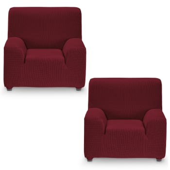MONACO BIELÁSTICA - Pack 2 Fundas de sillón 1 plaza (70-110) cm rojo