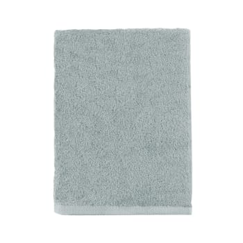 AQUA - Serviette de bain unie en coton gris Plume 55x100