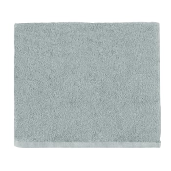 AQUA - Drap de douche uni en coton gris Plume 65x125
