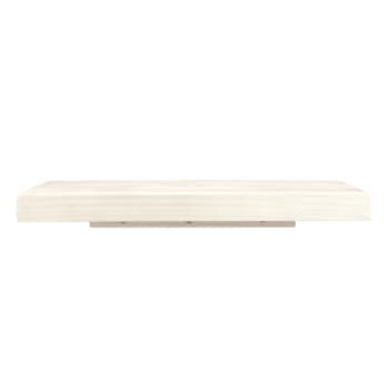Nala - Table de chevet flottante avec etagère en bois de couleur blanc