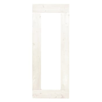 Amarie - Miroir intégral en bois d'épicéa de couleur blanc vieilli 165 cm