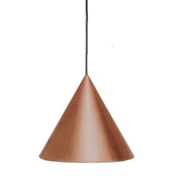 Remei - Lámpara colgante con pantalla de hierro color cobre 30 cm